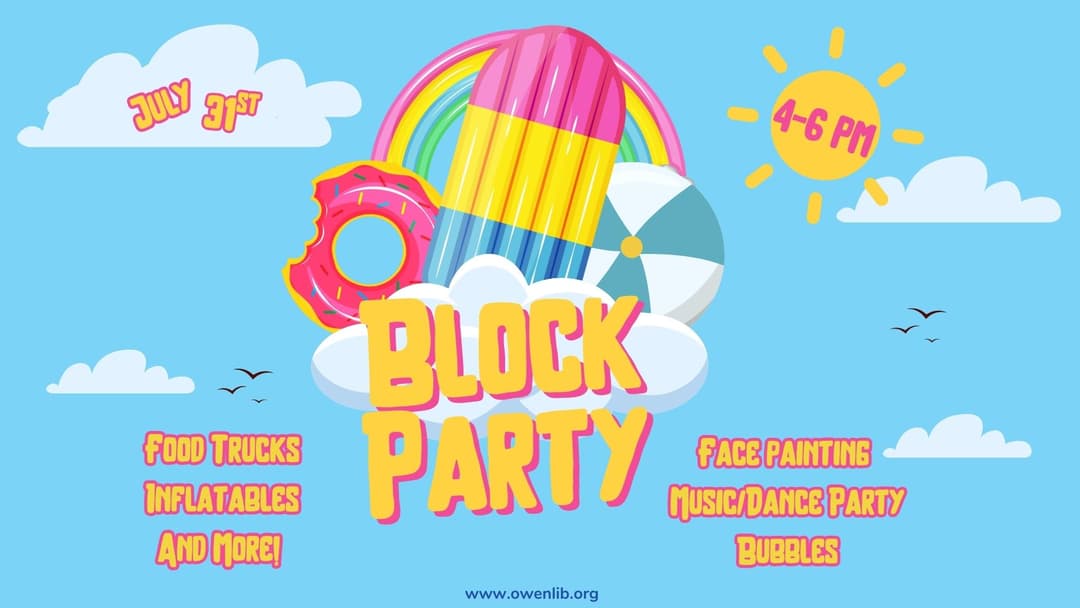 A blue flyer with summer theme, Popsicle and beachball/ 