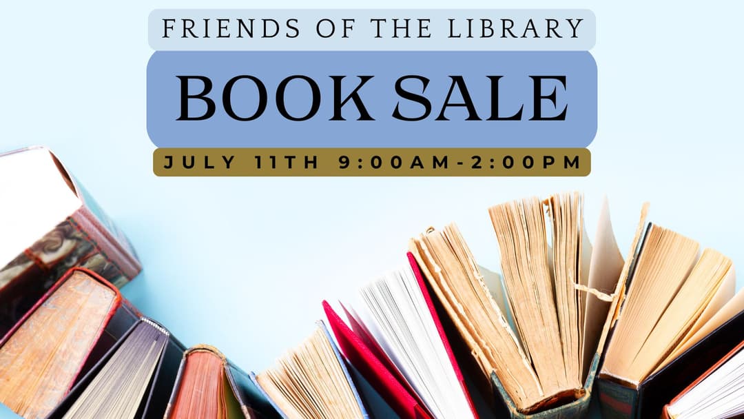 flyer showing some books against a blue background