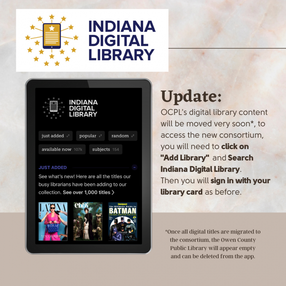 Owen County Library Serving Owen County since 1916